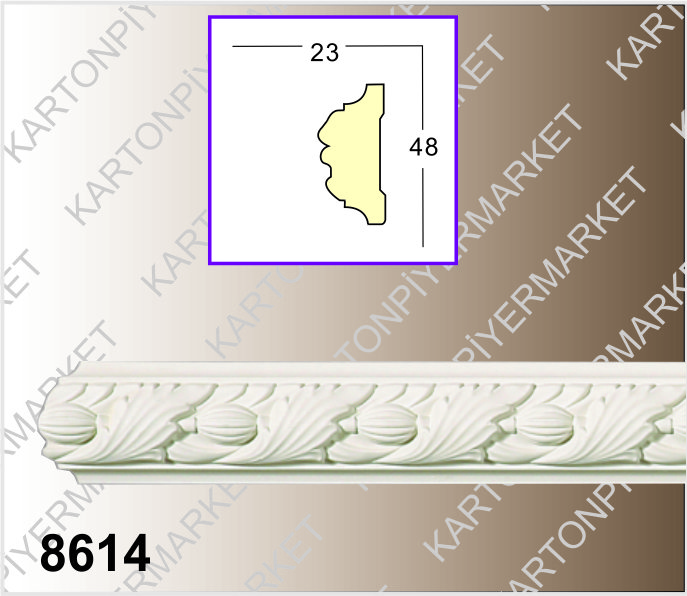 8614 Desenli Poliüretan Çıta Bordür
